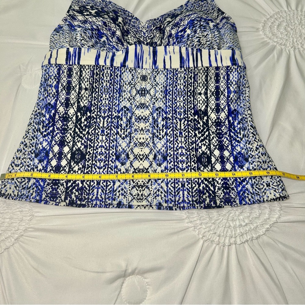 Athleta Blue & Black Halter Neck Tankini Top w/Built in Bra 36DD. - Picture 5 of 10